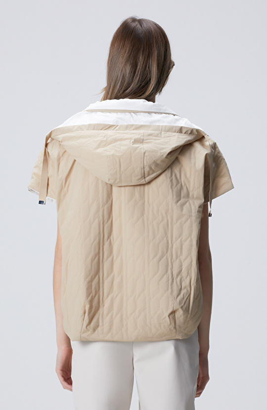 Beige Quilted Casual Vest