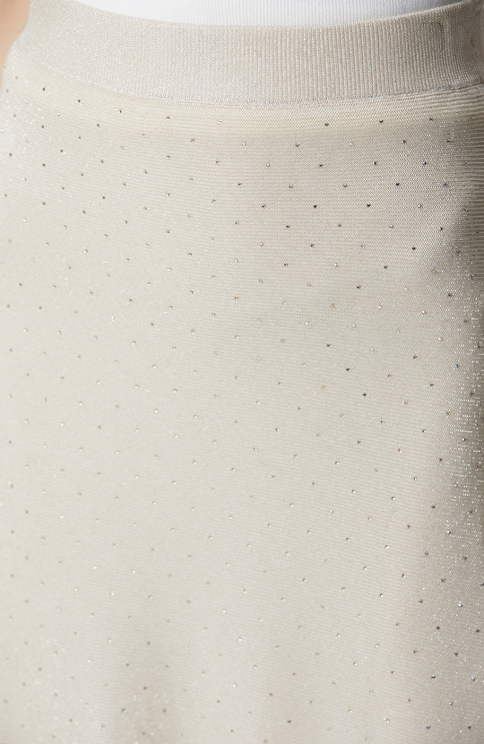 Bej Taş Detaylı Triko Etek