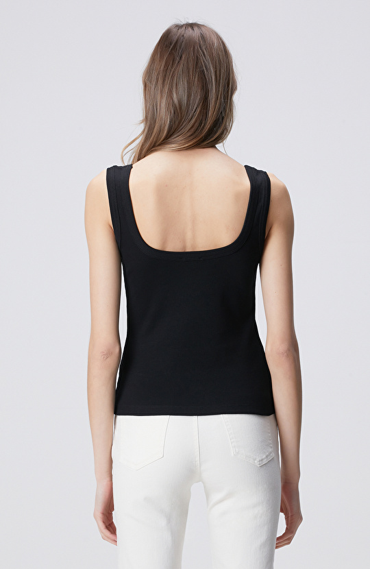 Siyah Basic Örme Atlet