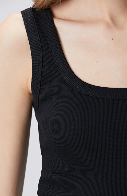 Siyah Basic Örme Atlet