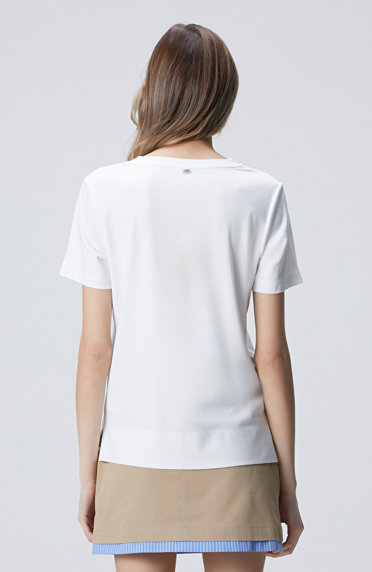 Kırık Beyaz Basic T-shirt