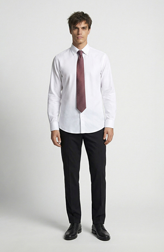 Non-Iron Beyaz Oxford Gömlek