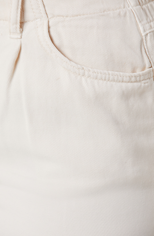 Kırık Beyaz Tencel Karışımlı Casual Pantolon