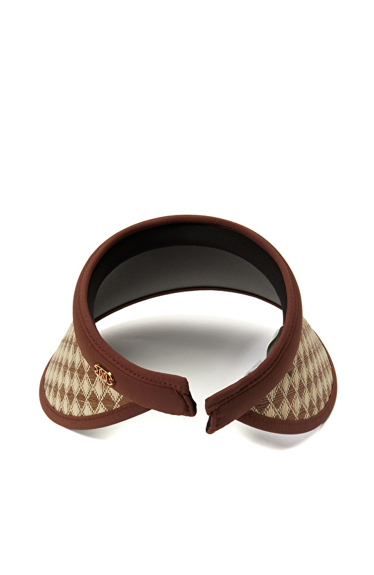 Kahverengi Desenli Kadın Vizör Şapka