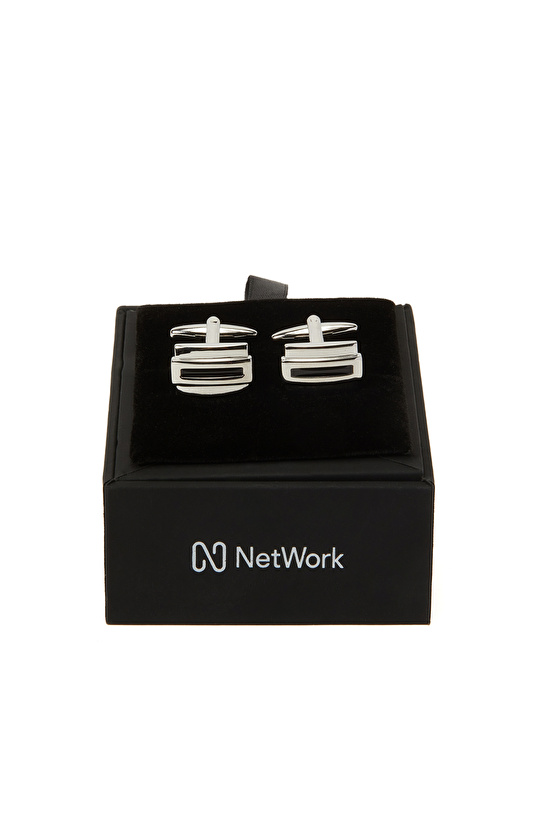 Silver Dikdörtgen Kol Düğmesi