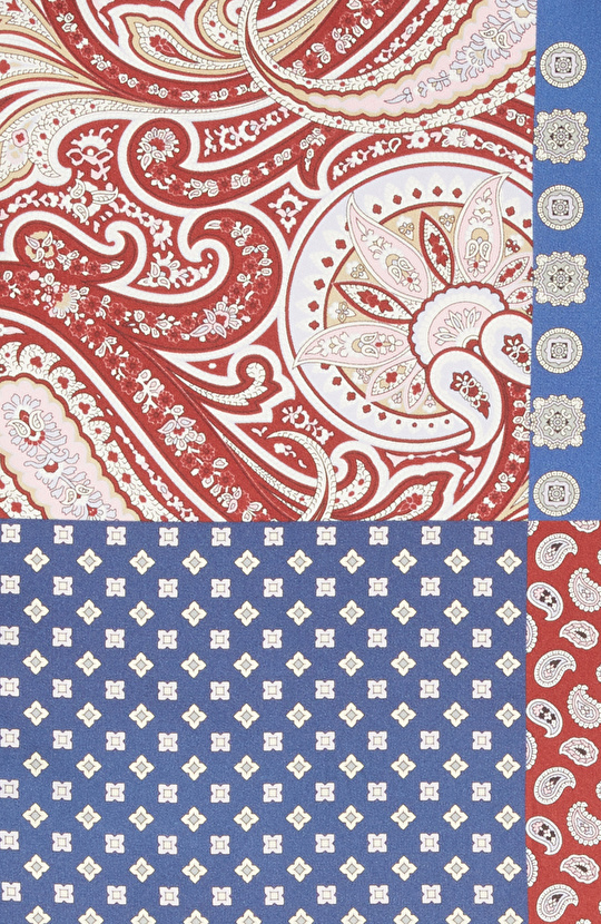 Renkli Desenli İpek Mendil