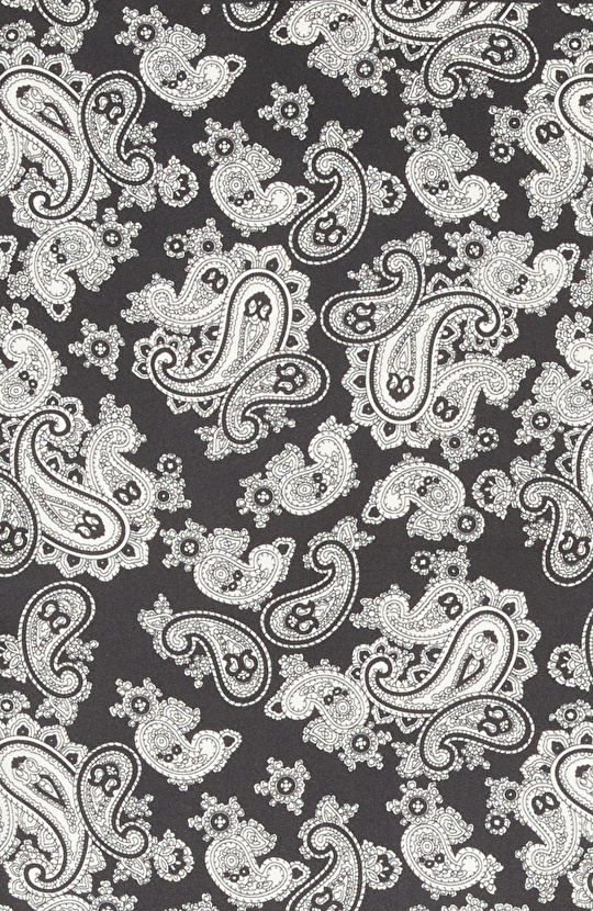 Siyah Şal Desen İpek Mendil