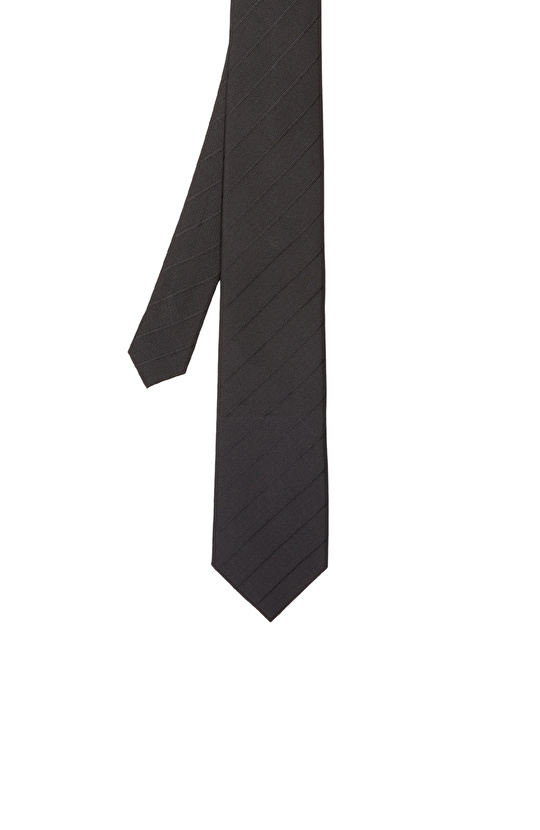 Siyah Çizgili İpek Kravat