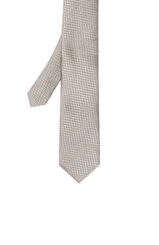 Bej Desenli İpek Kravat