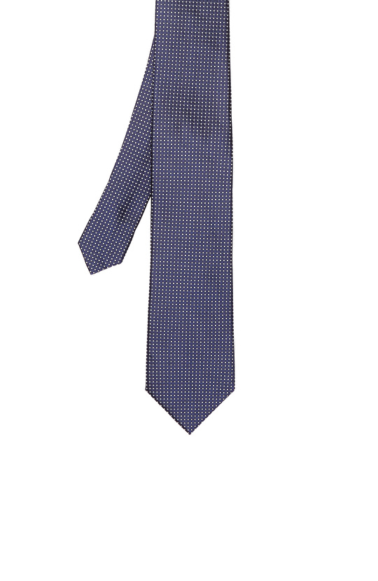 Lacivert Puantiyeli İpek Kravat