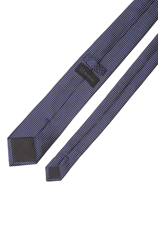Lacivert Puantiyeli İpek Kravat