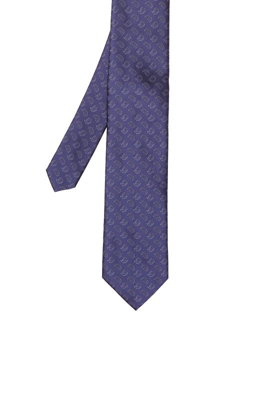 Lacivert Şal Desenli Kravat