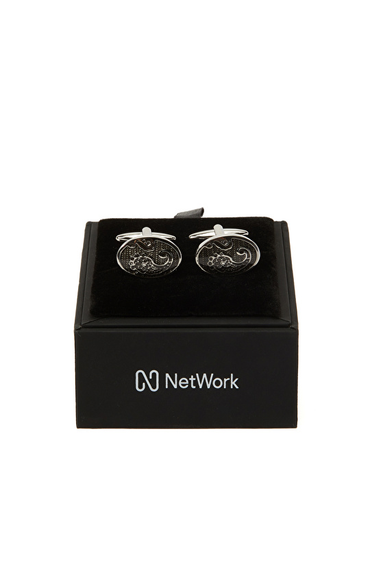 Silver Şal Desenli Kol Düğmesi