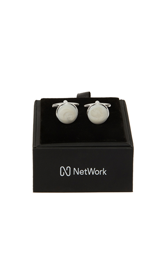 Beyaz Yuvarlak Kol Düğmesi