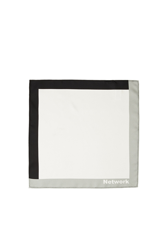 Beyaz Bordürlü İpek Mendil