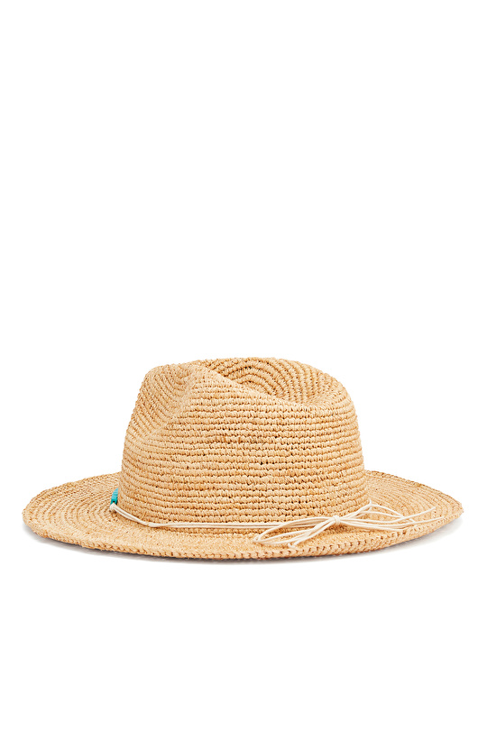 Bej Kadın Rafya Şapka