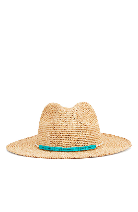 Bej Kadın Rafya Şapka