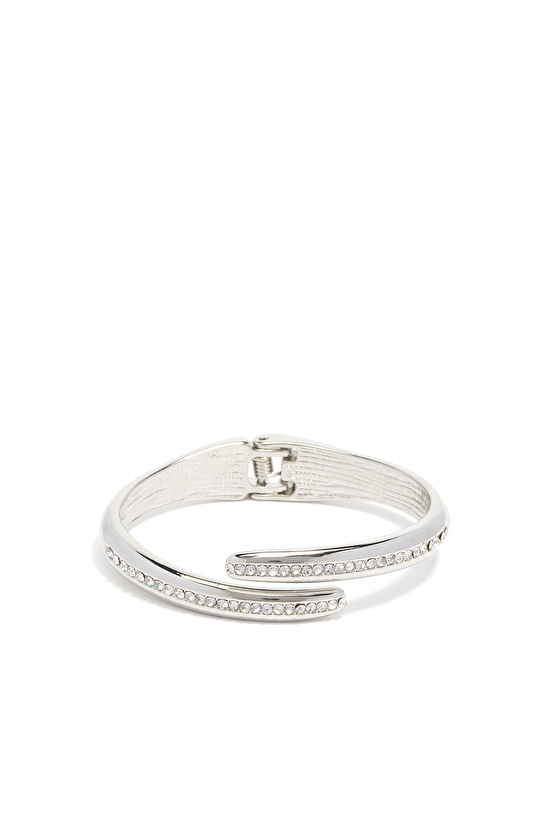 Silver Taşlı Kadın Metal Bilezik