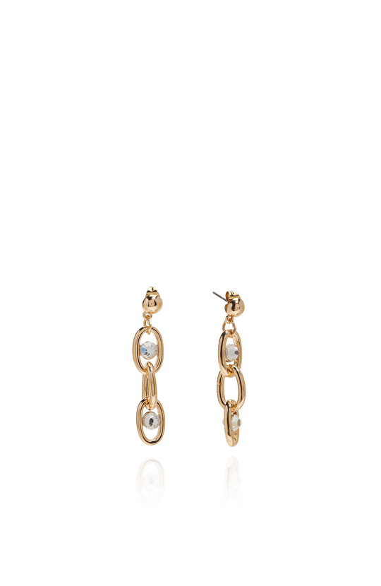 Gold Taşlı Kadın Küpe