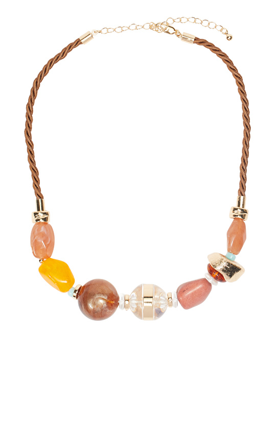 Renkli Boncuk Detaylı Kadın Kolye