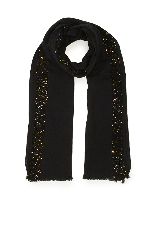 Siyah Kadın Lureksli Şal