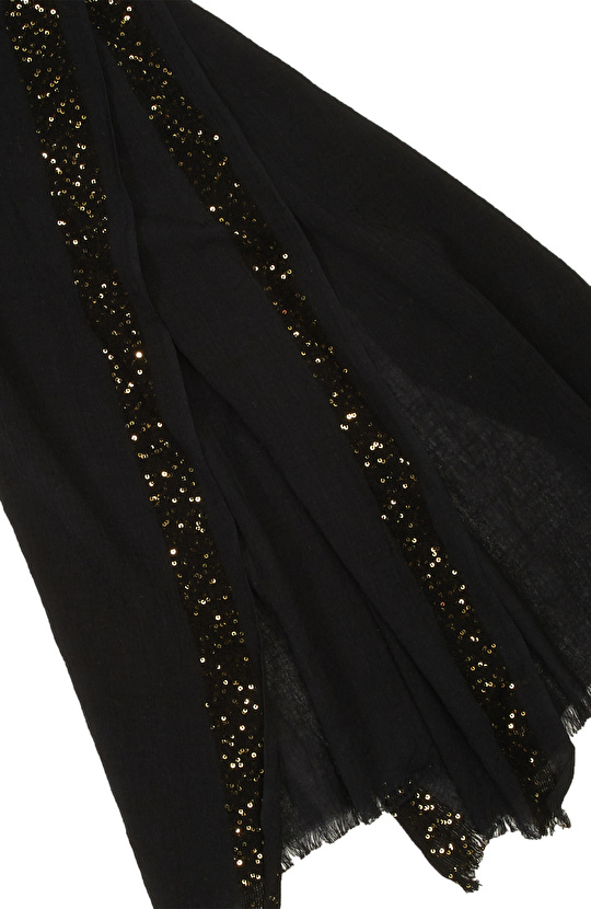 Siyah Kadın Lureksli Şal