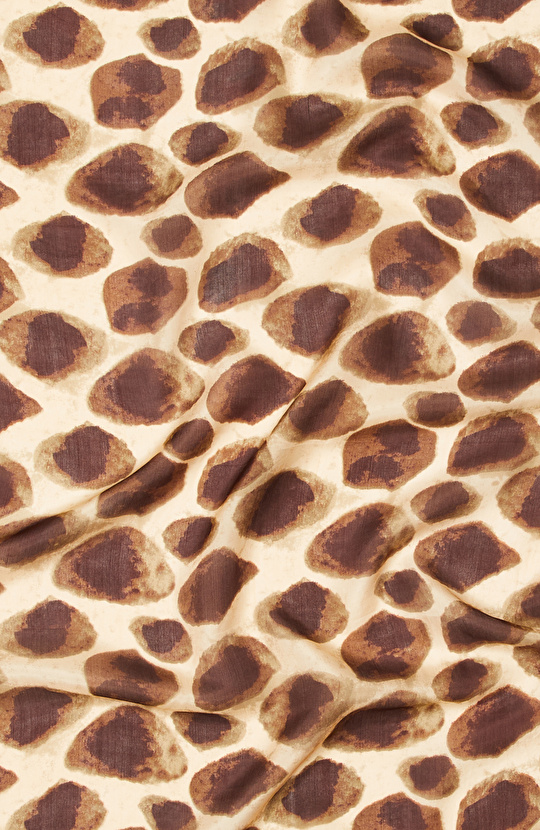 Brown Leopard Print Women's Silk Shawl