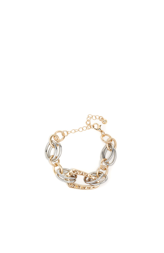 Silver Gold Kadın Zincir Bileklik