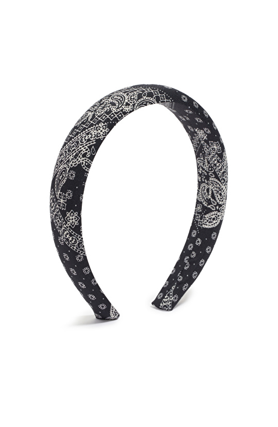 Siyah Beyaz Şal Desenli Kadın Taç