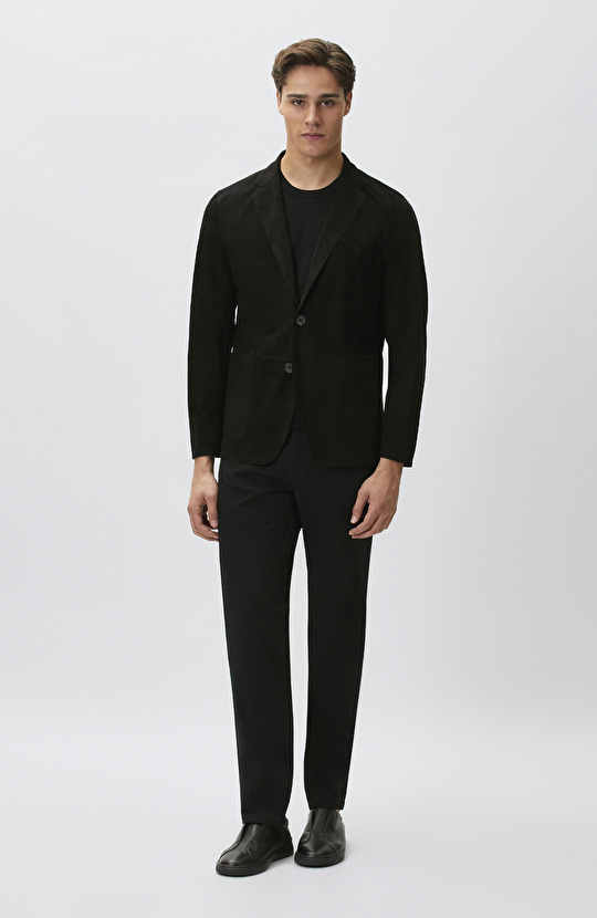 N-Green Black Reversible Leather Jacket