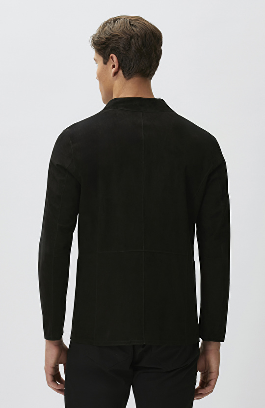 N-Green Black Reversible Leather Jacket