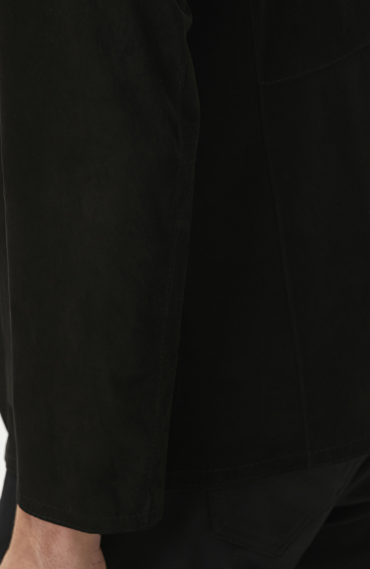 N-Green Black Reversible Leather Jacket