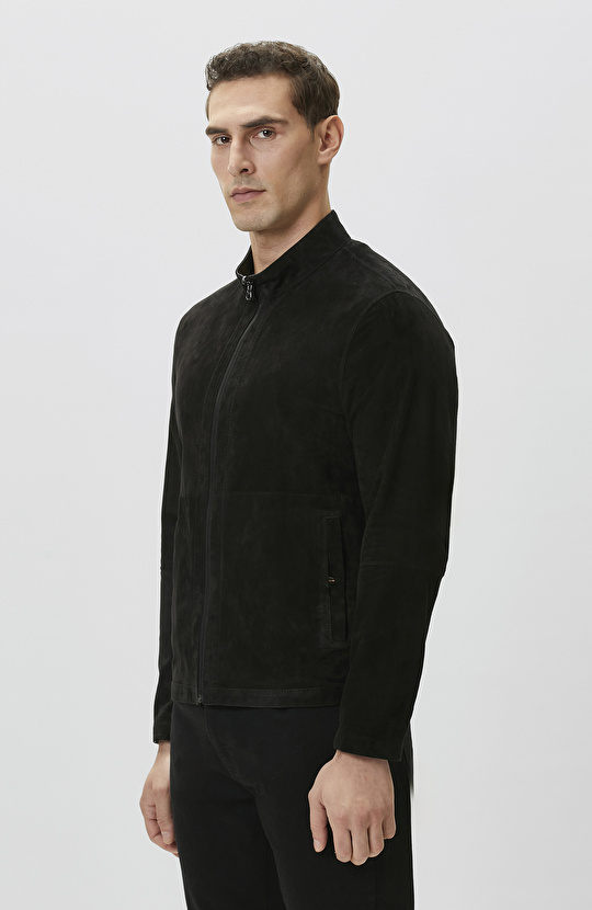 Siyah Çift Taraflı Süet Mont