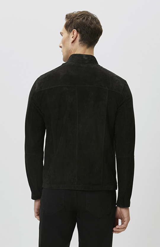 Siyah Çift Taraflı Süet Mont