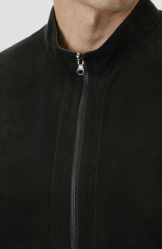 Siyah Çift Taraflı Süet Mont