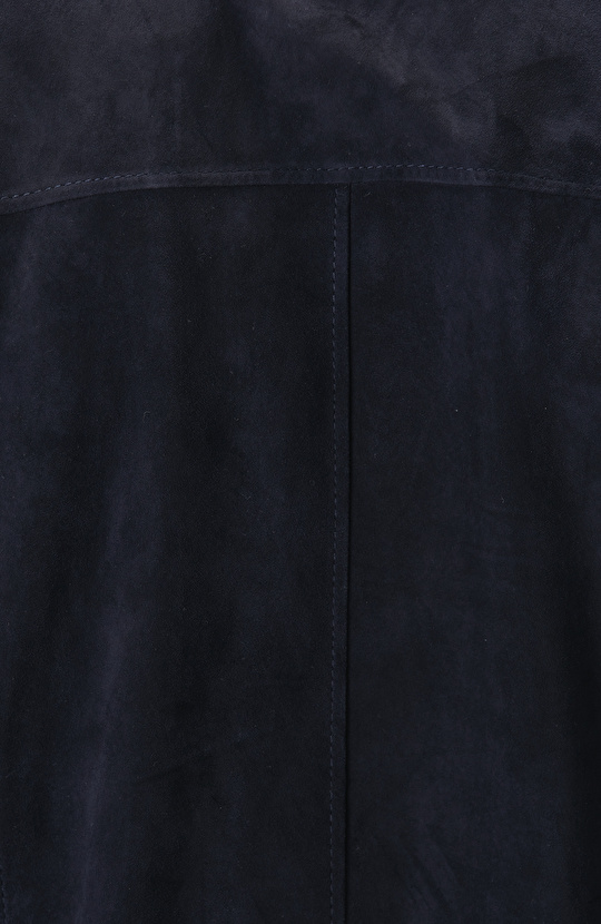 Lacivert Çift Taraflı Süet Mont