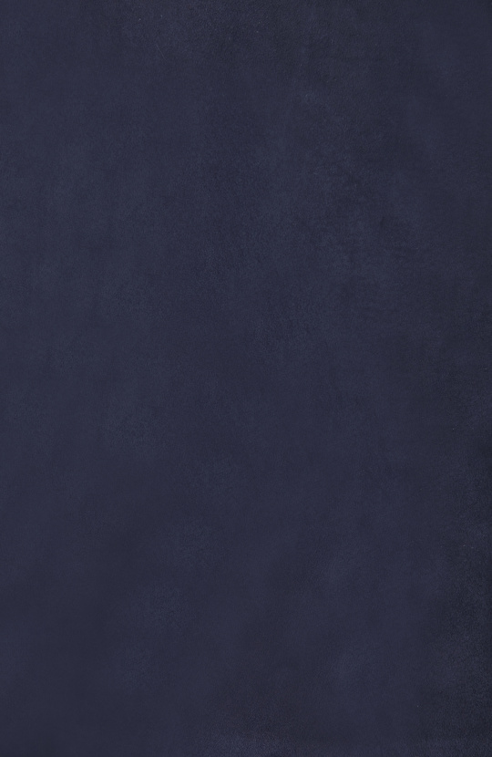 Lacivert Çıtçıtlı Süet Deri Mont