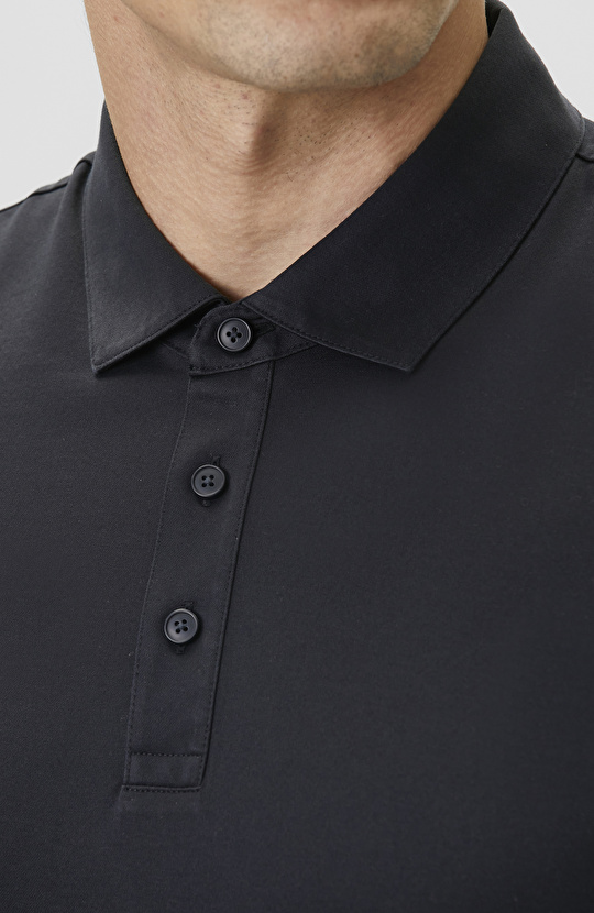 Non-Iron Polo Yaka Siyah T-shirt