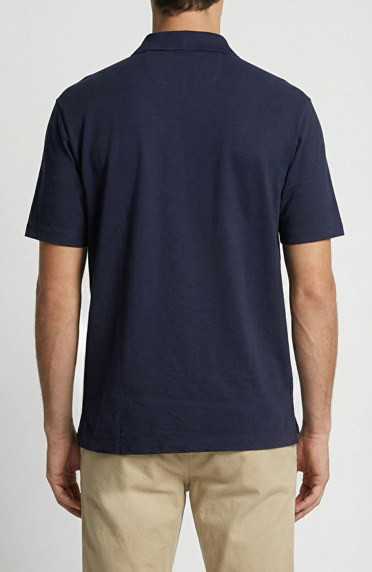 Lacivert Polo Yaka Non Iron T-shirt