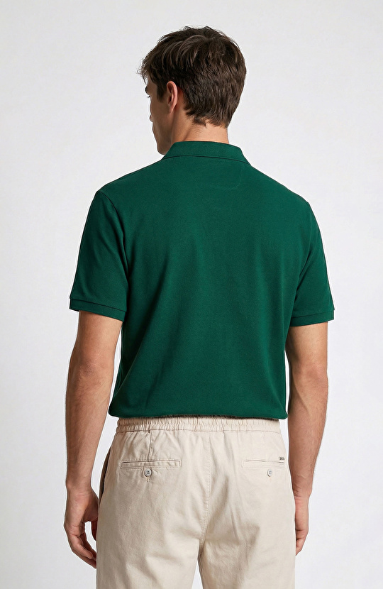 Yeşil Polo Yaka Pike T-shirt