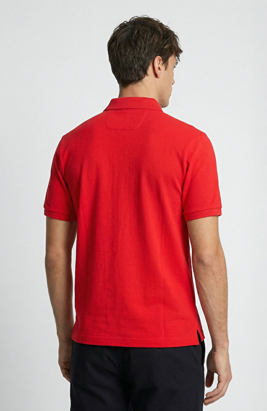 Kırmızı Polo Yaka Pike T-shirt