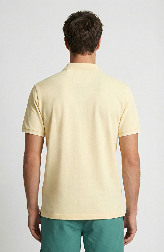 Sarı Polo Yaka Pike T-Shirt