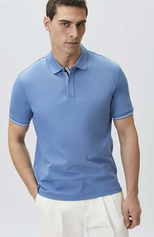 Mavi Polo Yaka Pike T-shirt