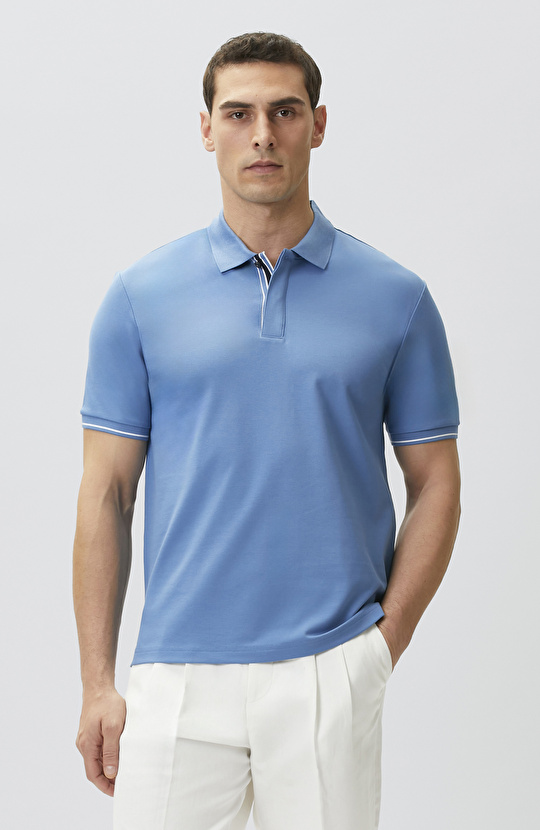 Mavi Polo Yaka Pike T-shirt