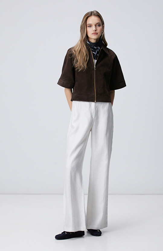 Acı Kahverengi Süet Mont