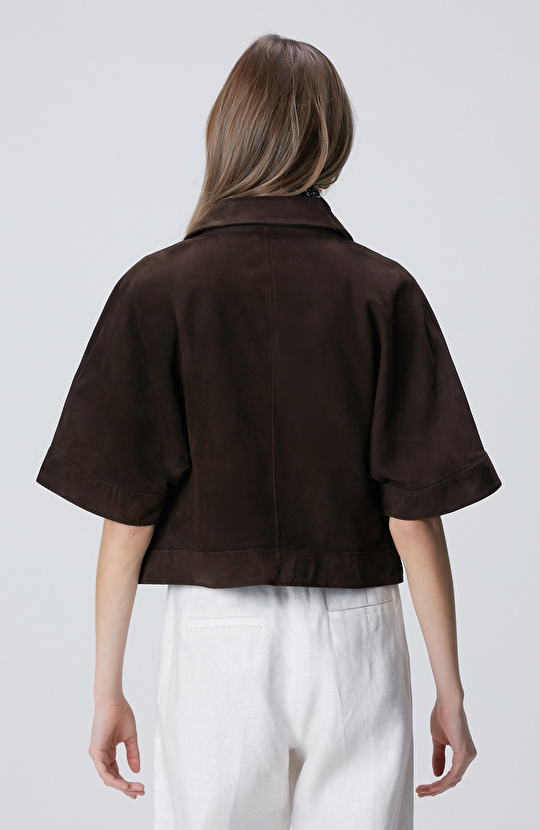 Acı Kahverengi Süet Mont