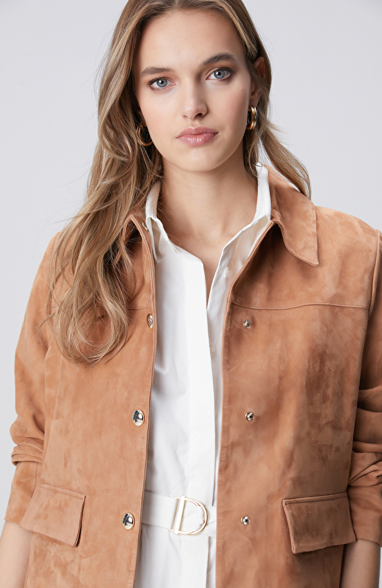 Tarçın Süet Deri Mont