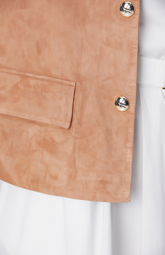 Tarçın Süet Deri Mont