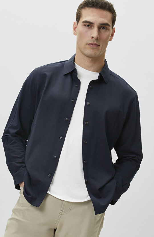 Slim Fit Lacivert Gömlek