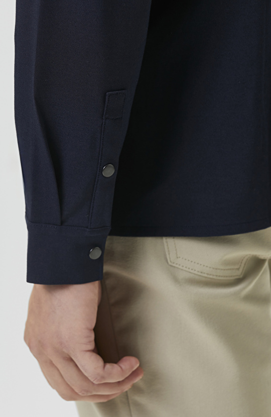 Slim Fit Lacivert Gömlek